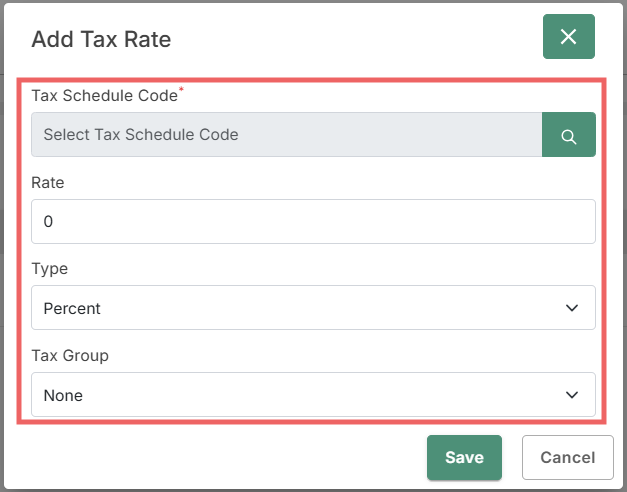 Tax Class Rate Row