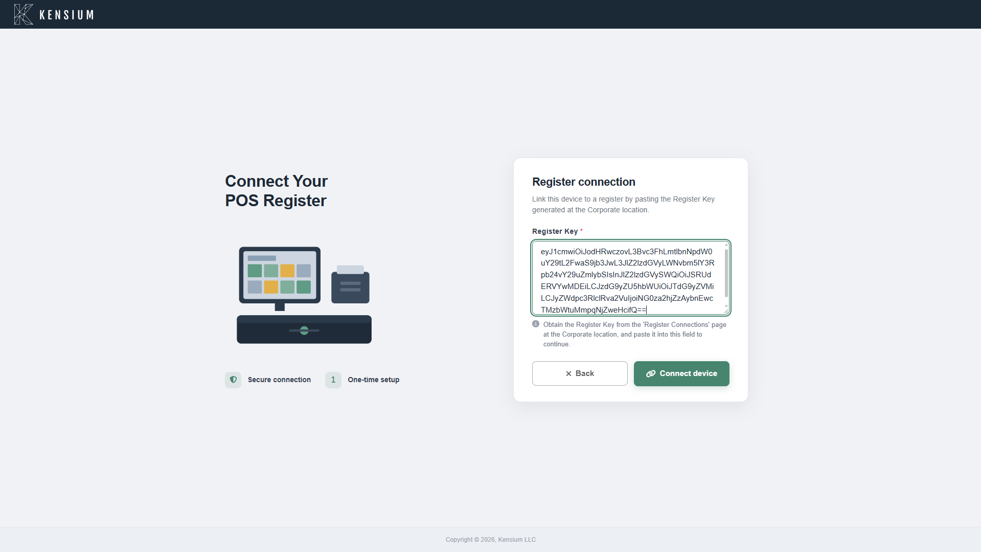 Connect Register - Key Entry