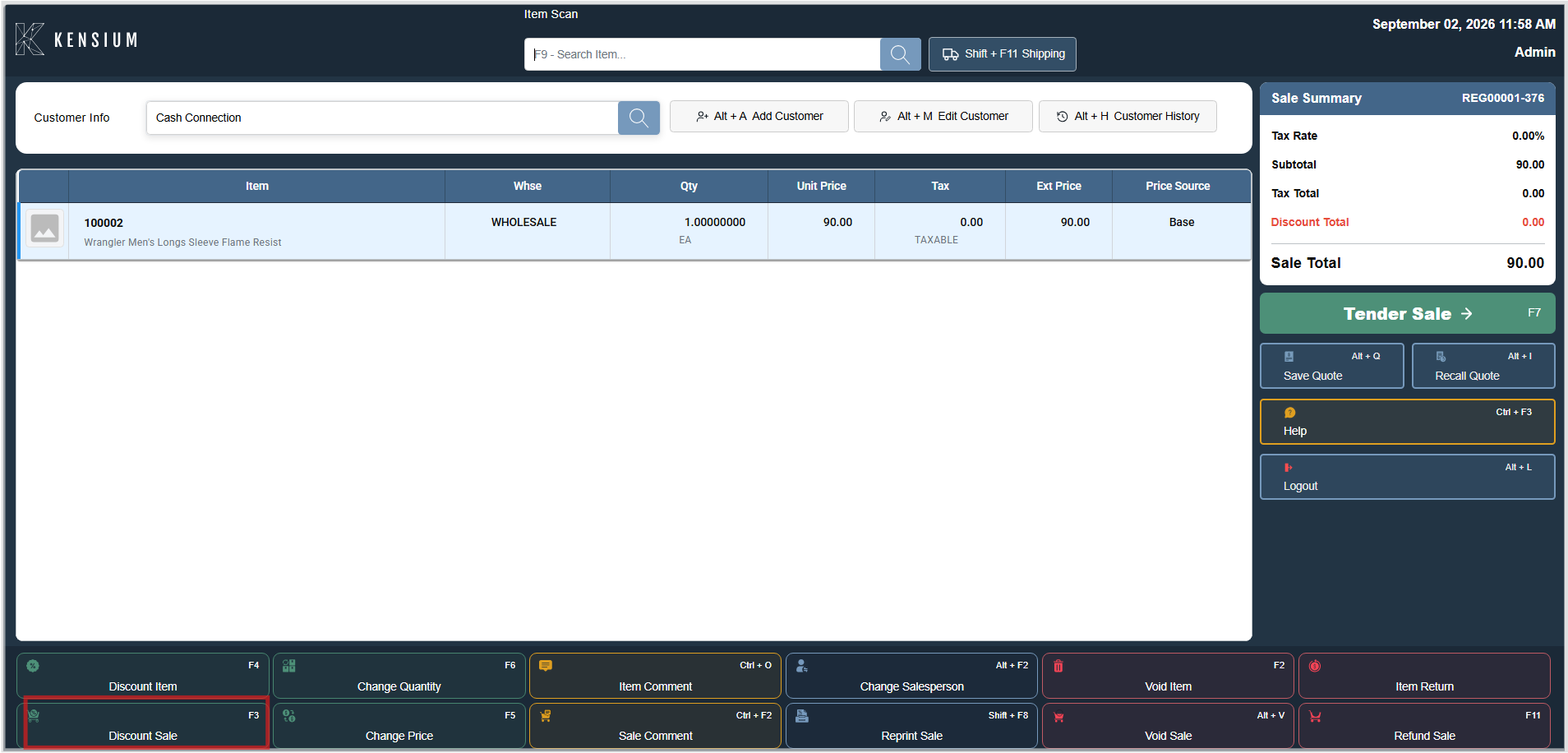 Applying Sale Discount Dialog
