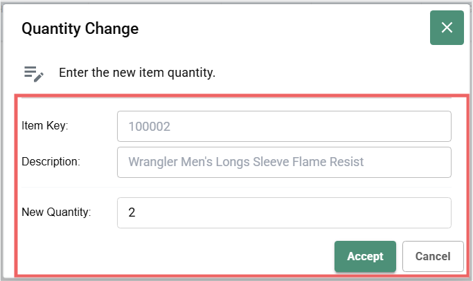 Quantity Change Results
