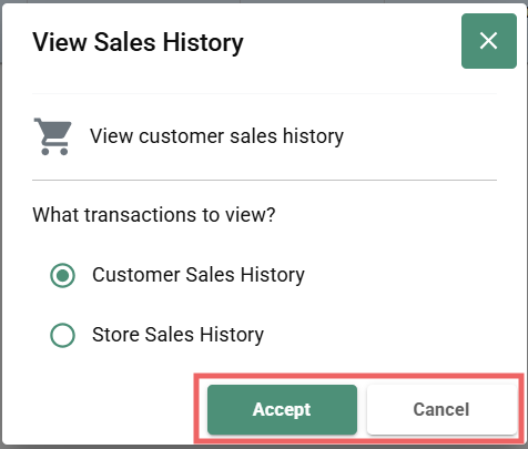 Customer History Dialog